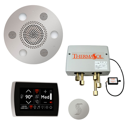 ThermaSol Total Wellness Package - Serenity Advanced Rainhead (Round) + SignaTouch Control (Wall Mount) + Digital Shower Valve + Steam Head Kit (Round) TWPSR-PC Polished Chrome