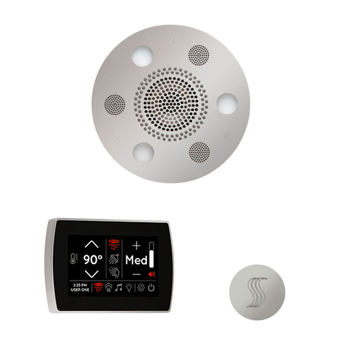 ThermaSol Wellness Steam Package - Serenity Advanced Rainhead (Round) + SignaTouch Control (Wall Mount) + Steam Head Kit (Round) WSTPSR-PC Polished Chrome