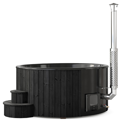 SaunaLife S6B Hot Tub Wood-Fired, Black
