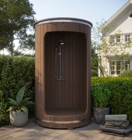 SaunaLife Model R3 Outdoor Barrel Shower