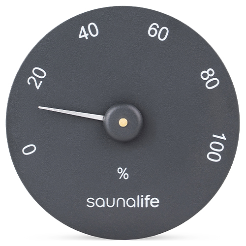 SaunaLife Designer Hygrometer in Black