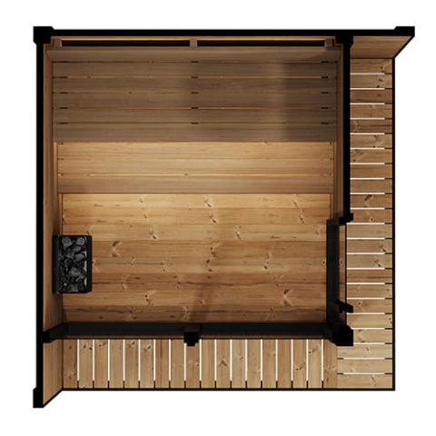 SaunaLife GL6 Modern Outdoor Sauna Kit Floorplan