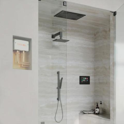 ThermaSol's Digitally Controlled, Thermostatic 3-Output Mixing Valve In Use