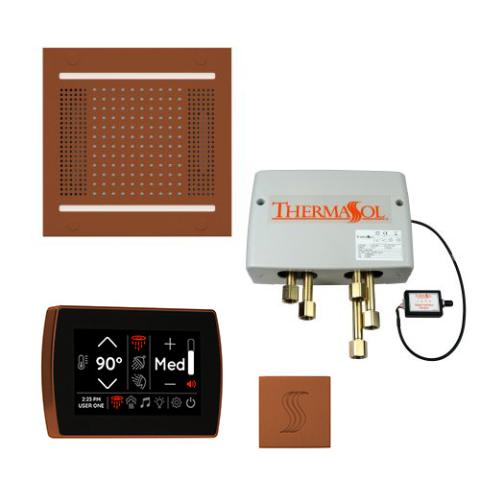 ThermaSol Total Wellness Package - HydroVive 14 Rainhead + SignaTouch Control (Wall Mount) + Digital Shower Valve + Steam Head Kit (Square) TWPH14SR-ACOP Antique Copper