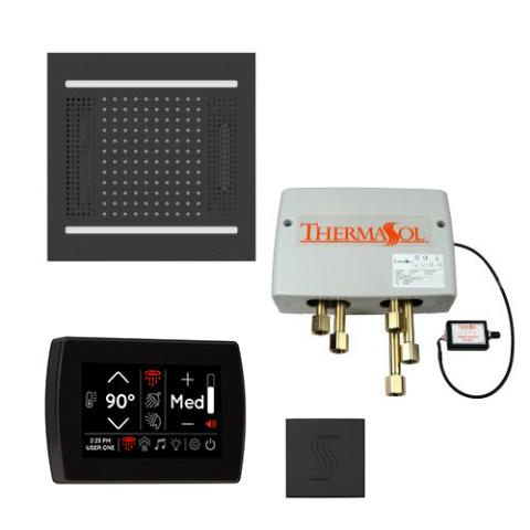 ThermaSol Total Wellness Package - HydroVive 14 Rainhead + SignaTouch Control (Wall Mount) + Digital Shower Valve + Steam Head Kit (Square) TWPH14SR-MB Matte Black