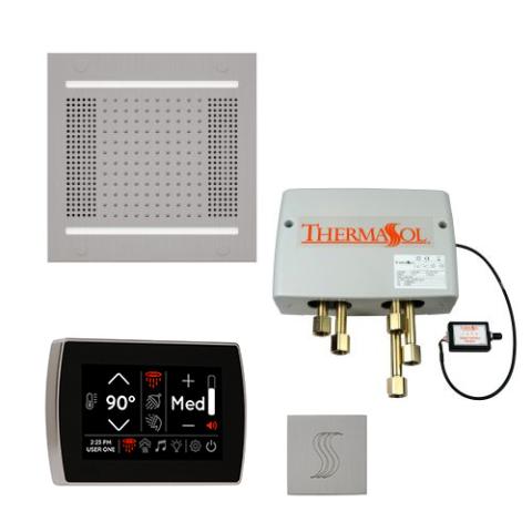 ThermaSol Total Wellness Package - HydroVive 14 Rainhead + SignaTouch Control (Wall Mount) + Digital Shower Valve + Steam Head Kit (Square) TWPH14SR-SC Satin Chrome