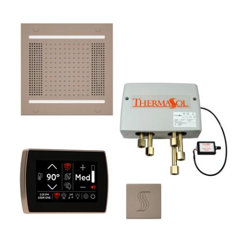 ThermaSol Total Wellness Package - HydroVive 14 Rainhead + SignaTouch Control (Wall Mount) + Digital Shower Valve + Steam Head Kit (Square) TWPH14SR-SN Satin Nickel