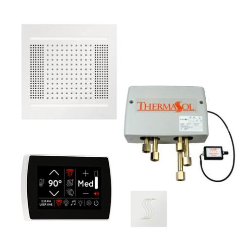 ThermaSol Total Wellness Package - HydroVive 14 Rainhead + SignaTouch Control (Wall Mount) + Digital Shower Valve + Steam Head Kit (Square) TWPH14SR-WHT White