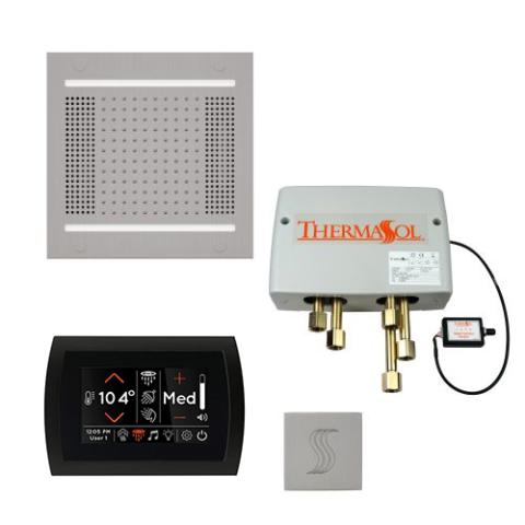 ThermaSol Total Wellness Package - HydroVive 14 Rainhead + SignaTouch Control (Recessed, Black Trim) + Digital Shower Valve + Steam Head Kit (Square) TWPH14SS-SC Satin Chrome