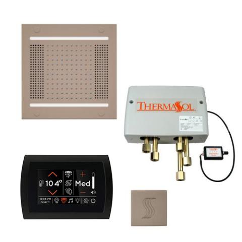 ThermaSol Total Wellness Package - HydroVive 14 Rainhead + SignaTouch Control (Recessed, Black Trim) + Digital Shower Valve + Steam Head Kit (Square) TWPH14SS-SN Satin Nickel