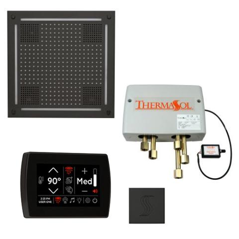 ThermaSol Total Wellness Package - HydroVive 18 Rainhead + SignaTouch Control (Wall Mount) + Digital Shower Valve + Steam Head Kit (Square) TWPHSR-MB Matte Black