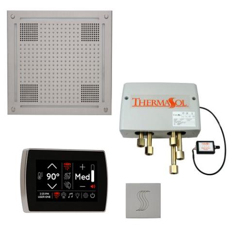 ThermaSol Total Wellness Package - HydroVive 18 Rainhead + SignaTouch Control (Wall Mount) + Digital Shower Valve + Steam Head Kit (Square) TWPHSR-SC Satin Chrome