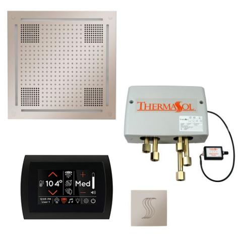 ThermaSol Total Wellness Package - HydroVive 18 Rainhead + SignaTouch Control (Recessed, Black Trim) + Digital Shower Valve + Steam Head Kit (Square) TWPHSS-PN Polished Nickel
