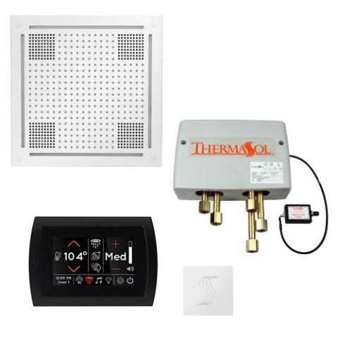 ThermaSol Total Wellness Package - HydroVive 18 Rainhead + SignaTouch Control (Recessed, Black Trim) + Digital Shower Valve + Steam Head Kit (Square) TWPHSS-WHT White