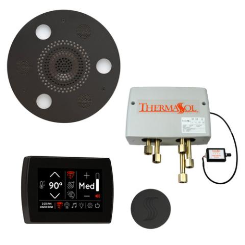 ThermaSol Total Wellness Package - Serenity Advanced Rainhead (Round) + SignaTouch Control (Wall Mount) + Digital Shower Valve + Steam Head Kit (Round) TWPSR-MB Matte Black