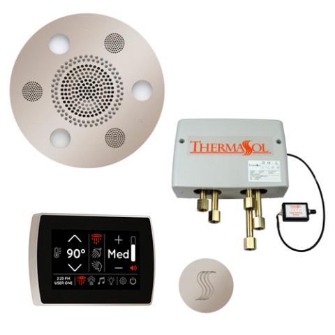 ThermaSol Total Wellness Package - Serenity Advanced Rainhead (Round) + SignaTouch Control (Wall Mount) + Digital Shower Valve + Steam Head Kit (Round) TWPSR-PN Polished Nickel