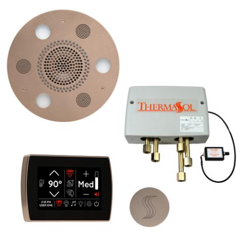 ThermaSol Total Wellness Package - Serenity Advanced Rainhead (Round) + SignaTouch Control (Wall Mount) + Digital Shower Valve + Steam Head Kit (Round) TWPSR-SN Satin Nickel