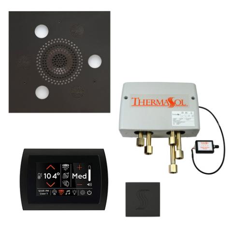 ThermaSol Total Wellness Package - Serenity Advanced Rainhead (Square) + SignaTouch Control (Recessed, Black Trim) + Digital Shower Valve + Steam Head Kit (Square) TWPSS-MB Matte Black