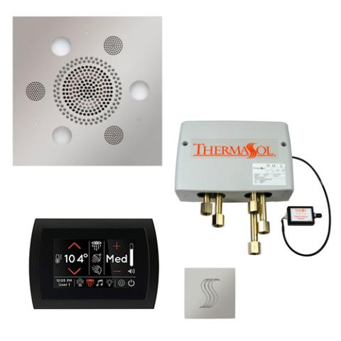 ThermaSol Total Wellness Package - Serenity Advanced Rainhead (Square) + SignaTouch Control (Recessed, Black Trim) + Digital Shower Valve + Steam Head Kit (Square) TWPSS-PC Polished Chrome