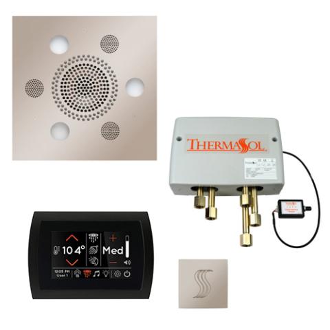ThermaSol Total Wellness Package - Serenity Advanced Rainhead (Square) + SignaTouch Control (Recessed, Black Trim) + Digital Shower Valve + Steam Head Kit (Square) TWPSS-PN Polished Nickel