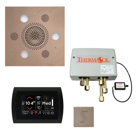 ThermaSol Total Wellness Package - Serenity Advanced Rainhead (Square) + SignaTouch Control (Recessed, Black Trim) + Digital Shower Valve + Steam Head Kit (Square) TWPSS-SN Satin Nickel