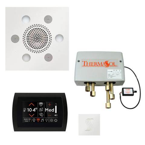 ThermaSol Total Wellness Package - Serenity Advanced Rainhead (Square) + SignaTouch Control (Recessed, Black Trim) + Digital Shower Valve + Steam Head Kit (Square) TWPSS-WHT White