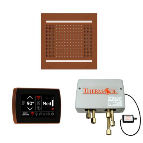 ThermaSol Wellness Shower Package - HydroVive 14 Rainhead + SignaTouch Control (Wall Mount) + Digital Shower Valve WH14SPSR-ACOP Antique Copper