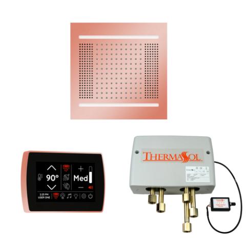 ThermaSol Wellness Shower Package - HydroVive 14 Rainhead + SignaTouch Control (Wall Mount) + Digital Shower Valve WH14SPSR-COP Copper