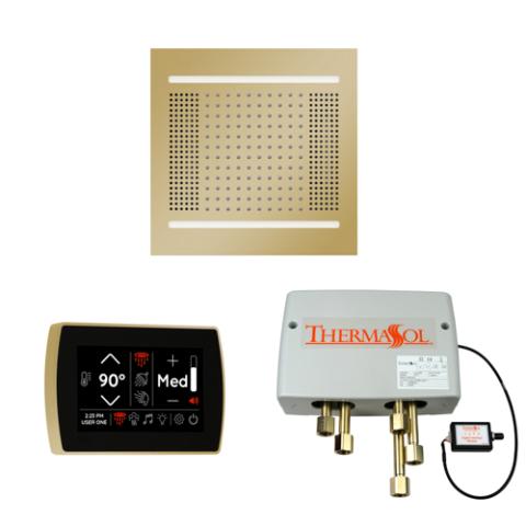 ThermaSol Wellness Shower Package - HydroVive 14 Rainhead + SignaTouch Control (Wall Mount) + Digital Shower Valve WH14SPSR-PB Polished Brass