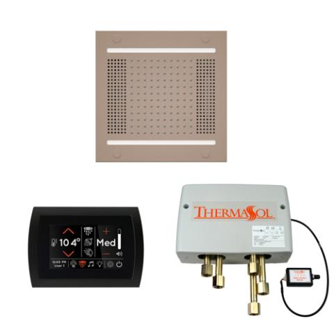 ThermaSol Wellness Shower Package - HydroVive 14 Rainhead + SignaTouch Control (Recessed, Black Trim) + Digital Shower Valve WH14SPSS-SN Satin Nickel
