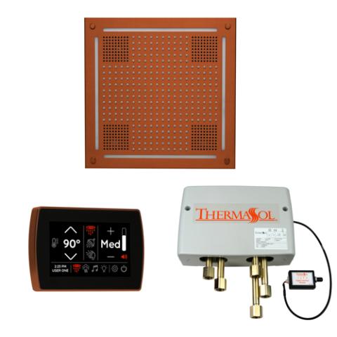 ThermaSol Wellness Shower Package - HydroVive 18 Rainhead + SignaTouch Control (Wall Mount) + Digital Shower Valve WHSPSR-ACOP Antique Copper