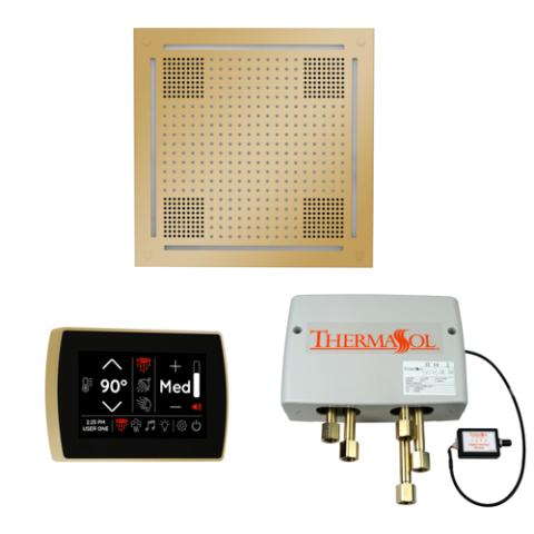 ThermaSol Wellness Shower Package - HydroVive 18 Rainhead + SignaTouch Control (Wall Mount) + Digital Shower Valve WHSPSR-PB Polished Brass