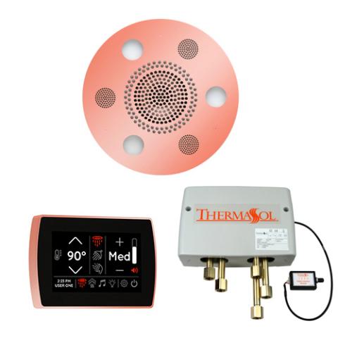 ThermaSol Wellness Shower Package - Serenity Advanced Rainhead (Round) + SignaTouch Control (Wall Mount) + Digital Shower Valve WSPSR-COP Copper
