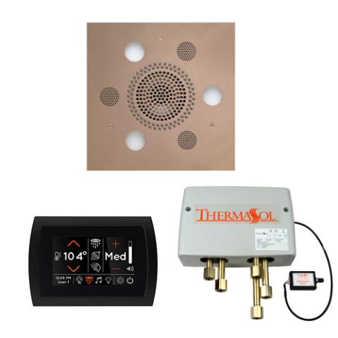 ThermaSol Wellness Shower Package - Serenity Advanced Rainhead (Square) + SignaTouch Control (Recessed, Black Trim) + Digital Shower Valve WSPSS-SN Satin Nickel