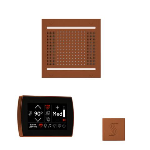 ThermaSol Wellness Steam Package - HydroVive 14 Rainhead + SignaTouch Control (Wall Mount) + Steam Head Kit (Square) WH14STPSR-ACOP Antique Copper