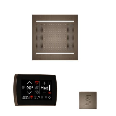 ThermaSol Wellness Steam Package - HydroVive 14 Rainhead + SignaTouch Control (Wall Mount) + Steam Head Kit (Square) WH14STPSR-AN Antique Nickel