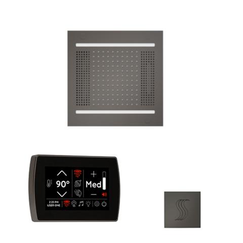 ThermaSol Wellness Steam Package - HydroVive 14 Rainhead + SignaTouch Control (Wall Mount) + Steam Head Kit (Square) WH14STPSR-BN Black Nickel