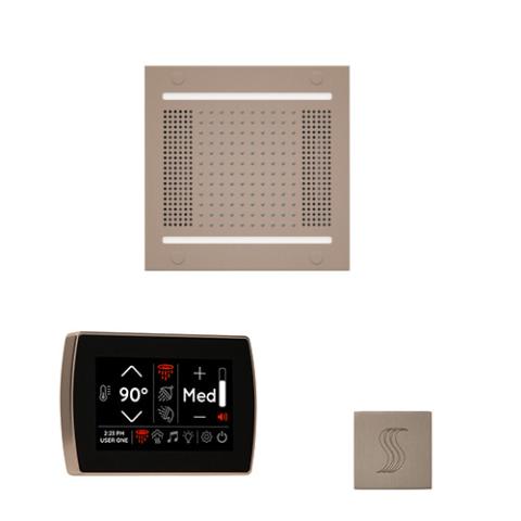 ThermaSol Wellness Steam Package - HydroVive 14 Rainhead + SignaTouch Control (Wall Mount) + Steam Head Kit (Square) WH14STPSR-SN Satin Nickel