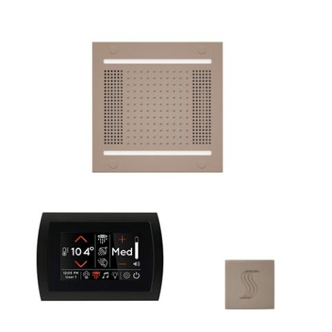 ThermaSol Wellness Steam Package - HydroVive 14 Rainhead + SignaTouch Control (Recessed, Black Trim) + Steam Head Kit (Square) WH14STPSS-SN Satin Nickel