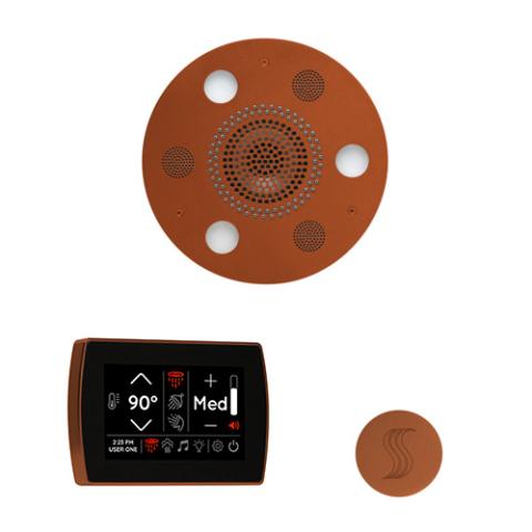 ThermaSol Wellness Steam Package - Serenity Advanced Rainhead (Round) + SignaTouch Control (Wall Mount) + Steam Head Kit (Round) WSTPSR-ACOP Antique Copper