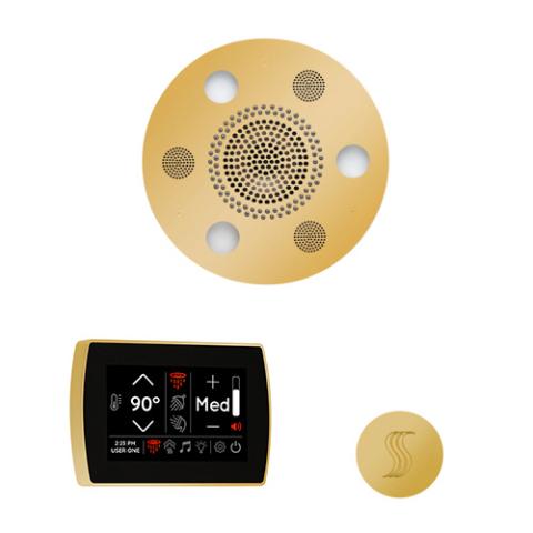 ThermaSol Wellness Steam Package - Serenity Advanced Rainhead (Round) + SignaTouch Control (Wall Mount) + Steam Head Kit (Round) WSTPSR-PG Polished Gold