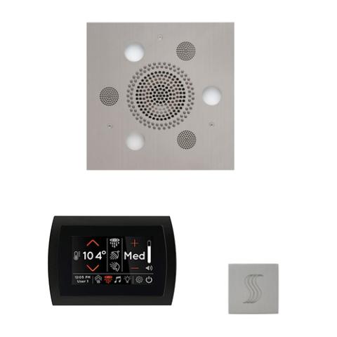 ThermaSol Wellness Steam Package - Serenity Advanced Rainhead (Square) + SignaTouch Control (Recessed, Black Trim) + Steam Head Kit (Square) WSTPSS-SC Satin Chrome