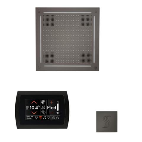 ThermaSol Wellness Steam Package - HydroVive 18 Rainhead + SignaTouch Control (Recessed, Black Trim) + Steam Head Kit (Square) WHSTPSS-BN Black Nickel
