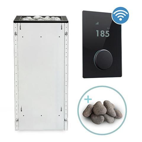 HUUM CORE Sauna Heater Package Unfinished Black with UKU Wifi Glass