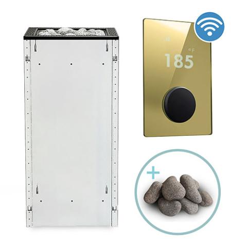 HUUM CORE Sauna Heater Package Unfinished Black with UKU Wifi Gold