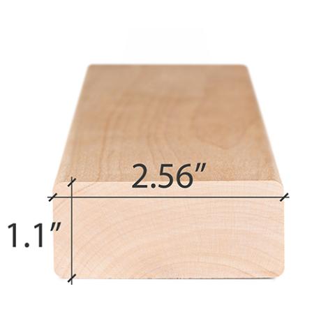 PROSAUNAS Alder Sauna Wood,  2x3 (28mm x 65mm) Bench Material, Smooth 4 Sides Eased Edges, SHP Profile
