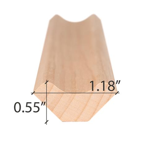 PROSAUNAS Alder Sauna Wood, 1x2 (14mm x 30mm) Inside Corner Trim, Cove Moulding, SI Profile