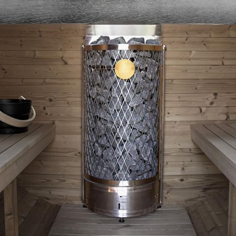 IKI Wall Short Sauna Heater In Use