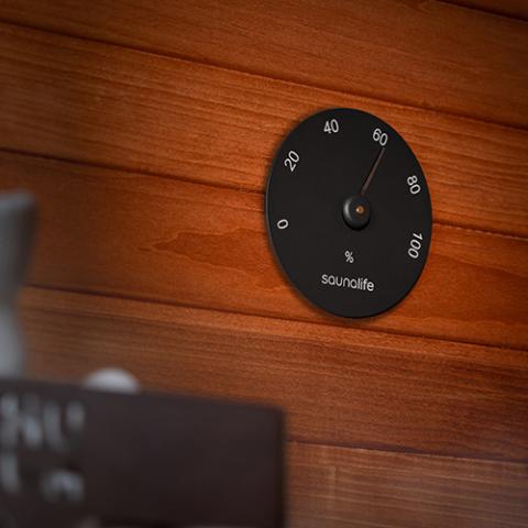 SaunaLife Designer Hygrometer in Black