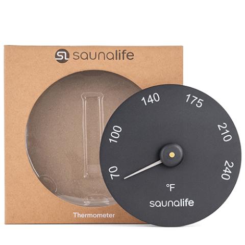 SaunaLife Designer Thermometer in Black